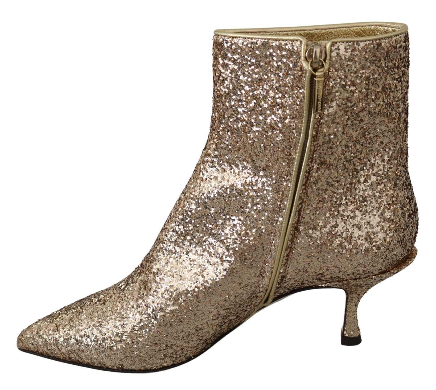 Dolce & Gabbana Glimmering Gold Sequined Leather Boots