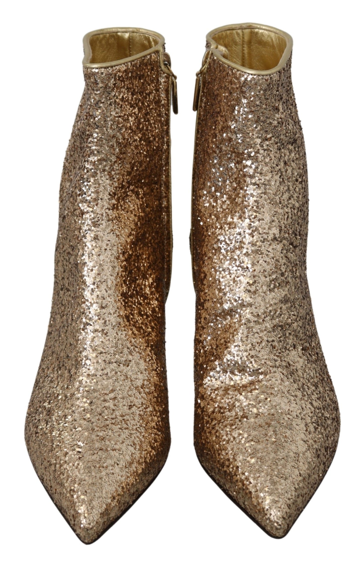 Dolce & Gabbana Glimmering Gold Sequined Leather Boots