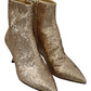 Dolce & Gabbana Glimmering Gold Sequined Leather Boots