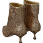 Dolce & Gabbana Glimmering Gold Sequined Leather Boots