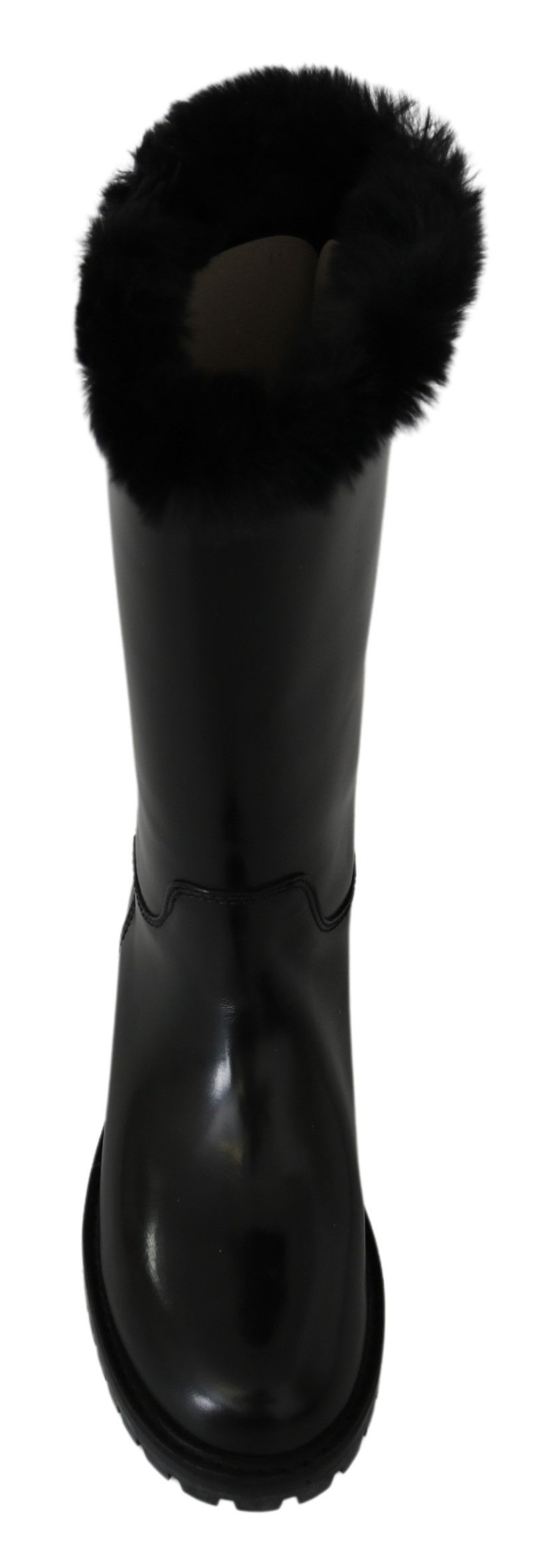 Dolce & Gabbana Elegant Black Leather Flat Boots