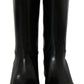 Dolce & Gabbana Elegant Black Leather Flat Boots