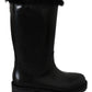 Dolce & Gabbana Elegant Black Leather Flat Boots