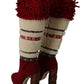 Dolce & Gabbana Chic Multicolor Shearling High Heel Boots