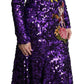 Dolce & Gabbana Glittering Purple Sequined Maxi Dress