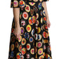 Dolce & Gabbana Chic Multicolor Maxi Desserts Print Dress