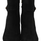 Dolce & Gabbana Elegant Black Suede Mid-Calf Boots