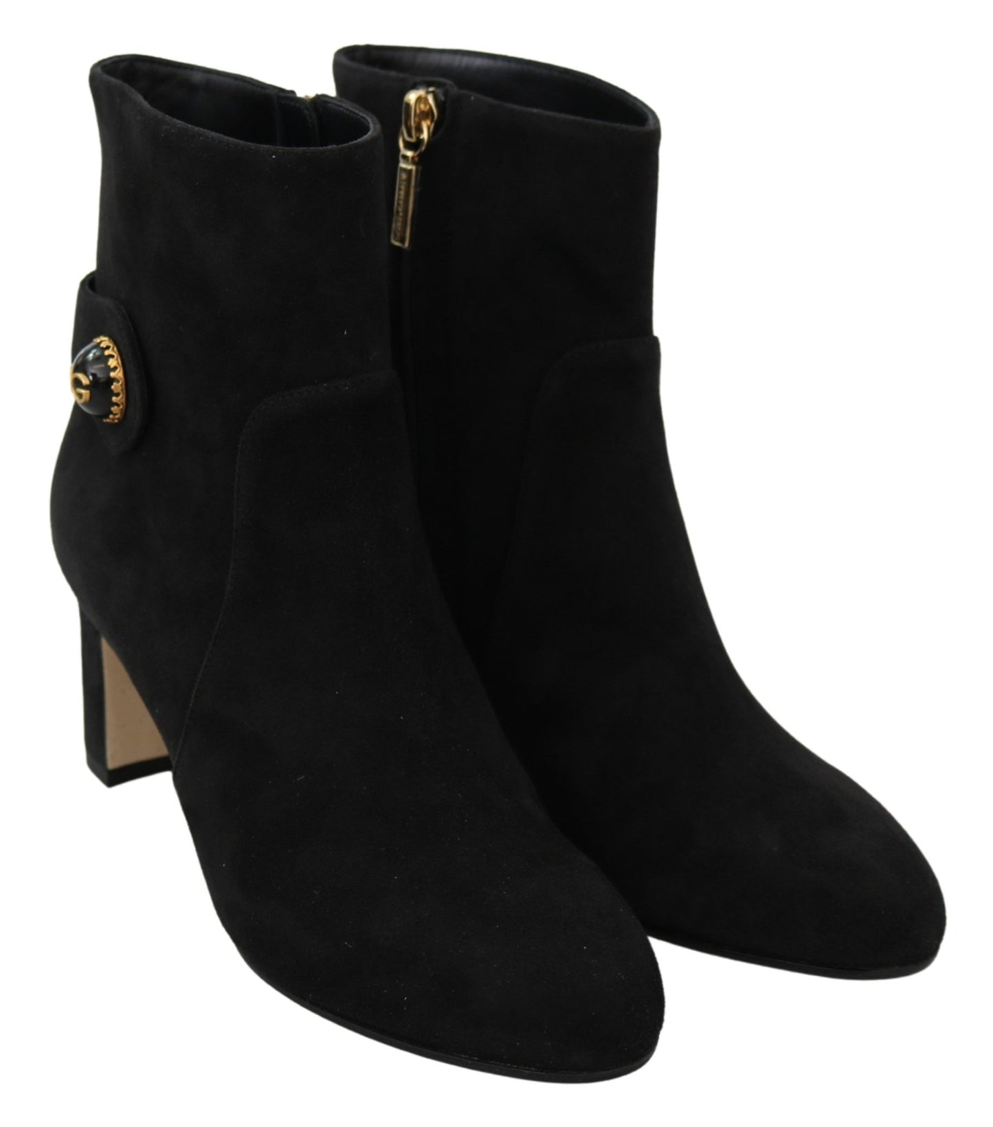 Dolce & Gabbana Elegant Black Suede Mid-Calf Boots