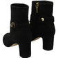 Dolce & Gabbana Elegant Black Suede Mid-Calf Boots