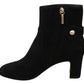 Dolce & Gabbana Elegant Black Suede Mid-Calf Boots