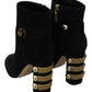 Dolce & Gabbana Elegant Black Suede Short Boots