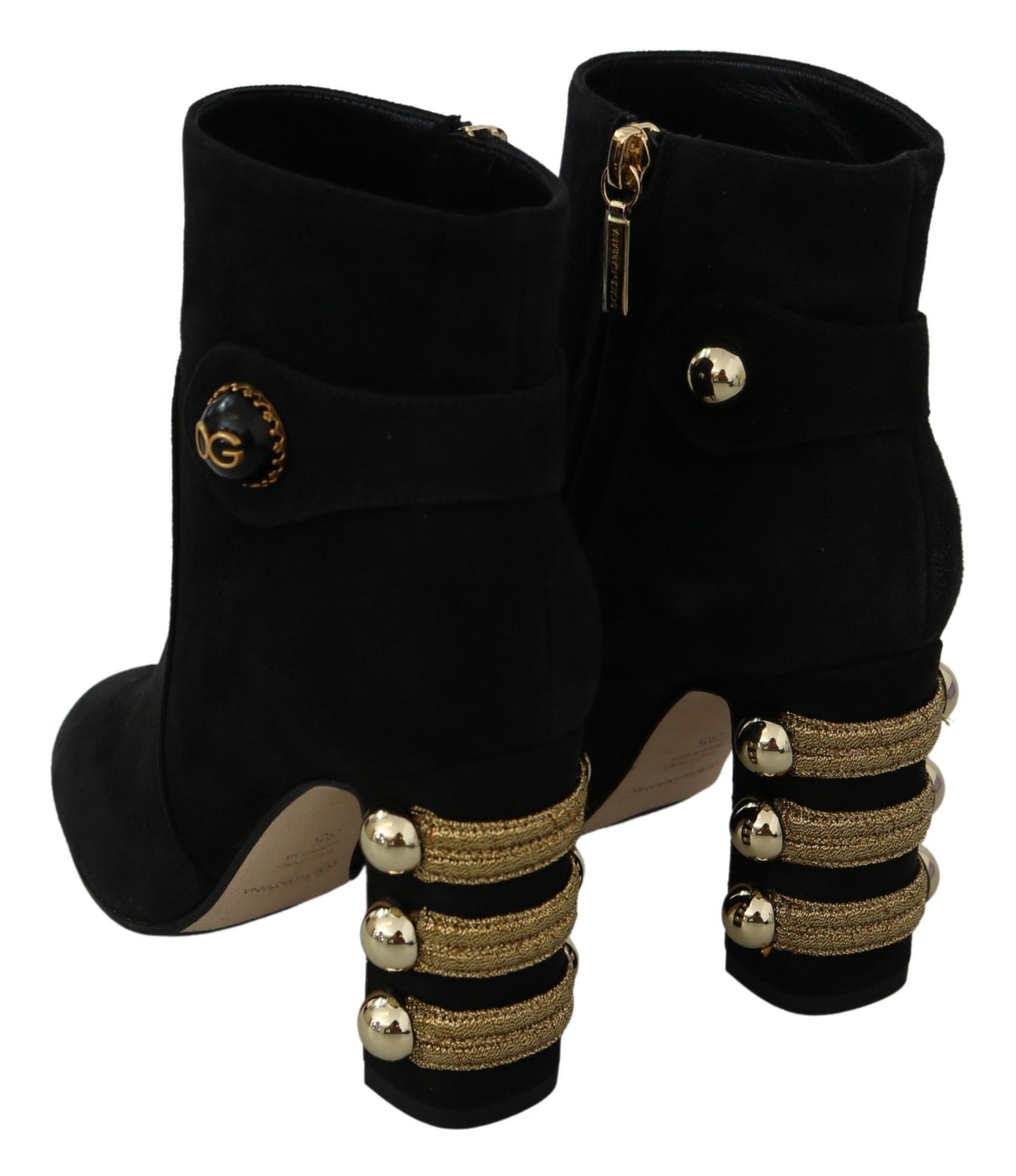 Dolce & Gabbana Elegant Black Suede Short Boots