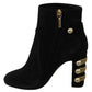 Dolce & Gabbana Elegant Black Suede Short Boots