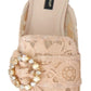 Dolce & Gabbana Pink Peach Crystal-Embellished Slide Flats