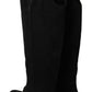 Dolce & Gabbana Elegant Black Suede Knee High Boots