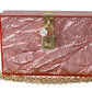 Dolce & Gabbana Elegant Rose Pink Metallic Sheen Box Bag