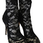 Dolce & Gabbana Elegant Black Lace Stiletto Ankle Boots