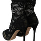 Dolce & Gabbana Elegant Black Lace Stiletto Ankle Boots