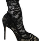 Dolce & Gabbana Elegant Black Lace Stiletto Ankle Boots