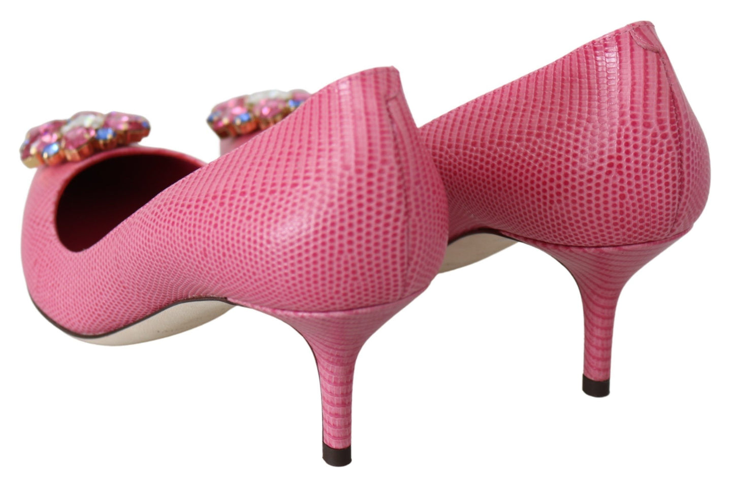 Dolce & Gabbana Elegant Pink Iguana Leather Pumps