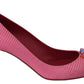 Dolce & Gabbana Elegant Pink Iguana Leather Pumps