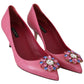 Dolce & Gabbana Elegant Pink Iguana Leather Pumps