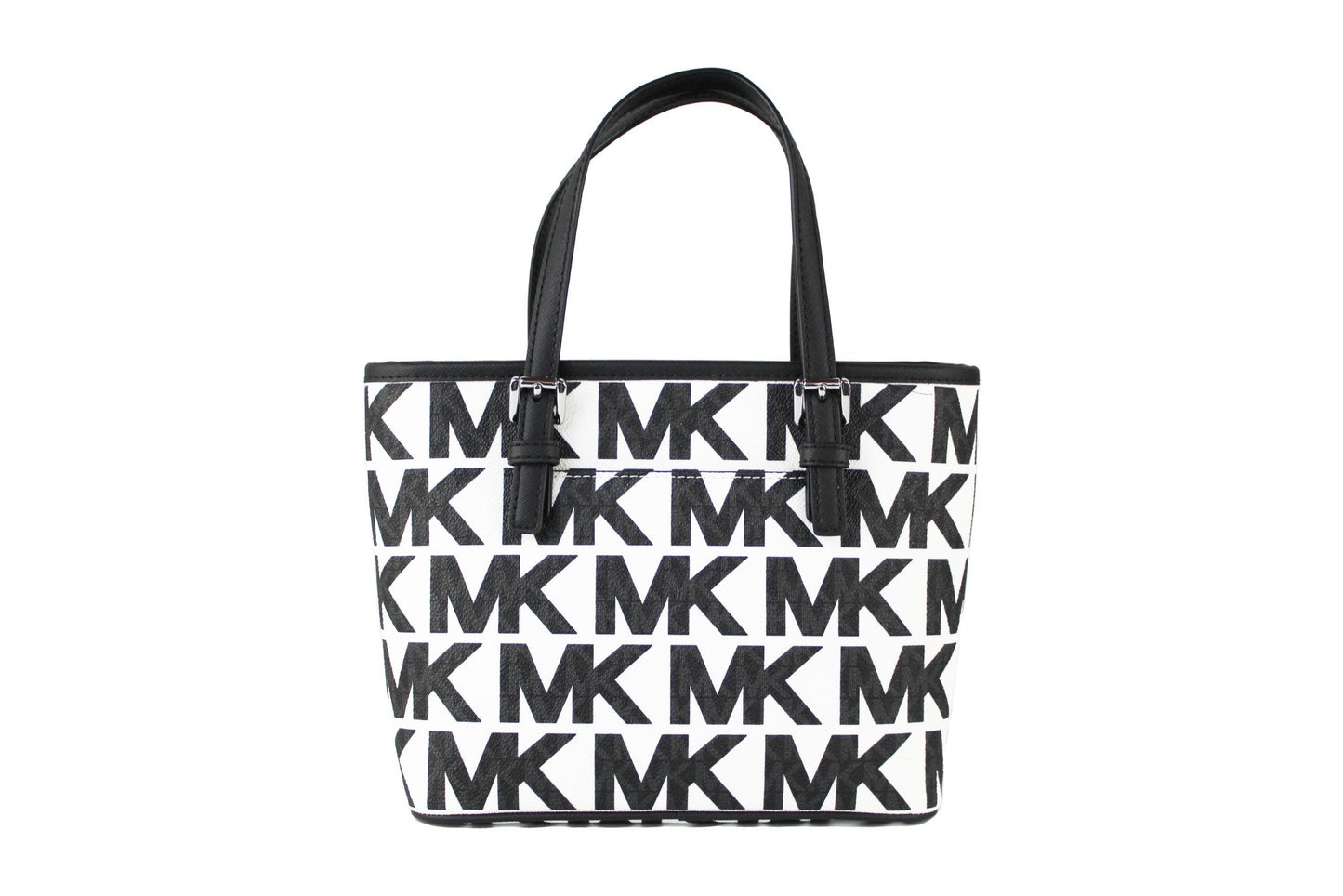 Michael Kors Jet Set Small XS Optic White Multi Carryall Convertible Tote Bag