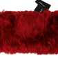 Dolce & Gabbana Elegant Red Alpaca Fur Neck Wrap Scarf