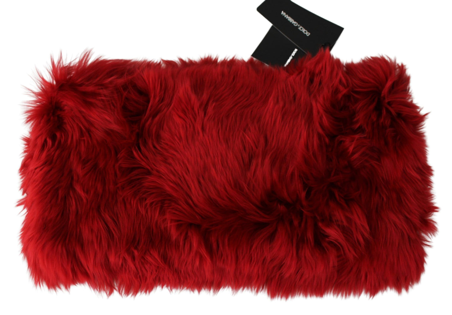 Dolce & Gabbana Elegant Red Alpaca Fur Neck Wrap Scarf