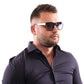 Hally & Son Black Unisex Sunglasses