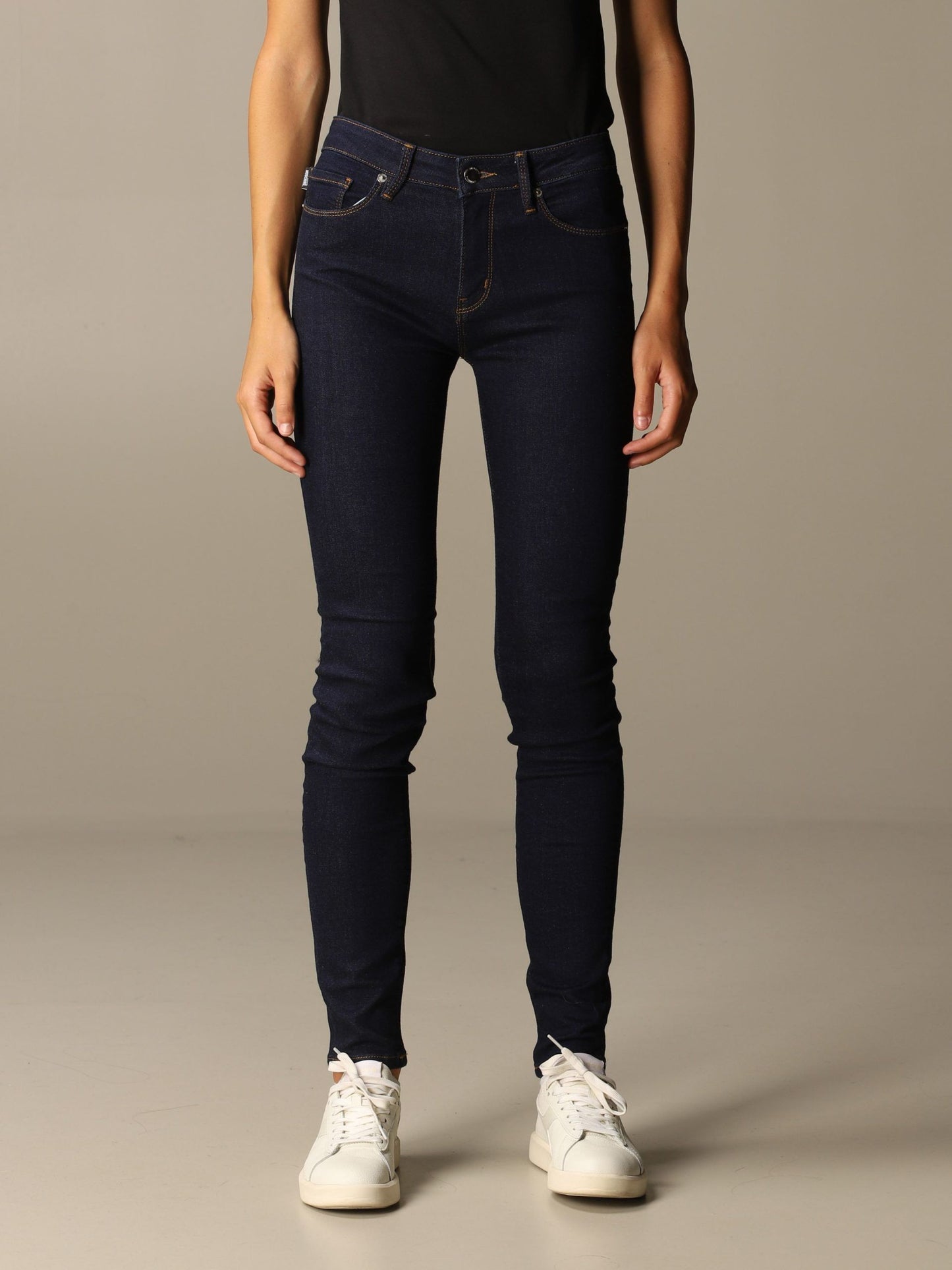 Love Moschino Chic Blue Slim Fit Denim with Logo Detail