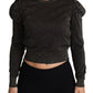 Dolce & Gabbana Elegant Cropped Sweater with Logo Detail