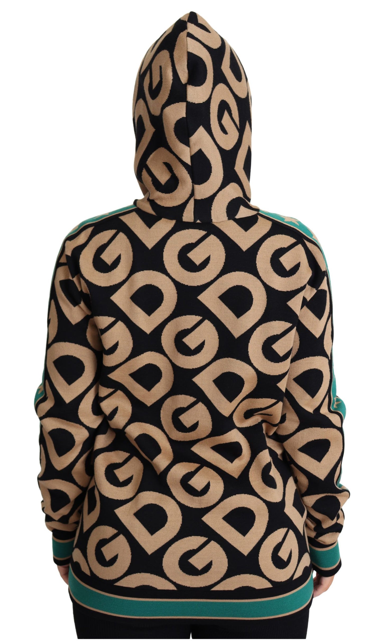 Dolce & Gabbana Multicolor Virgin Wool Hooded Sweater