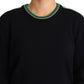 Dolce & Gabbana Elegant Black Cashmere Pullover with DG Monogram