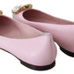 Dolce & Gabbana Crystal-Embellished Pink Leather Flats