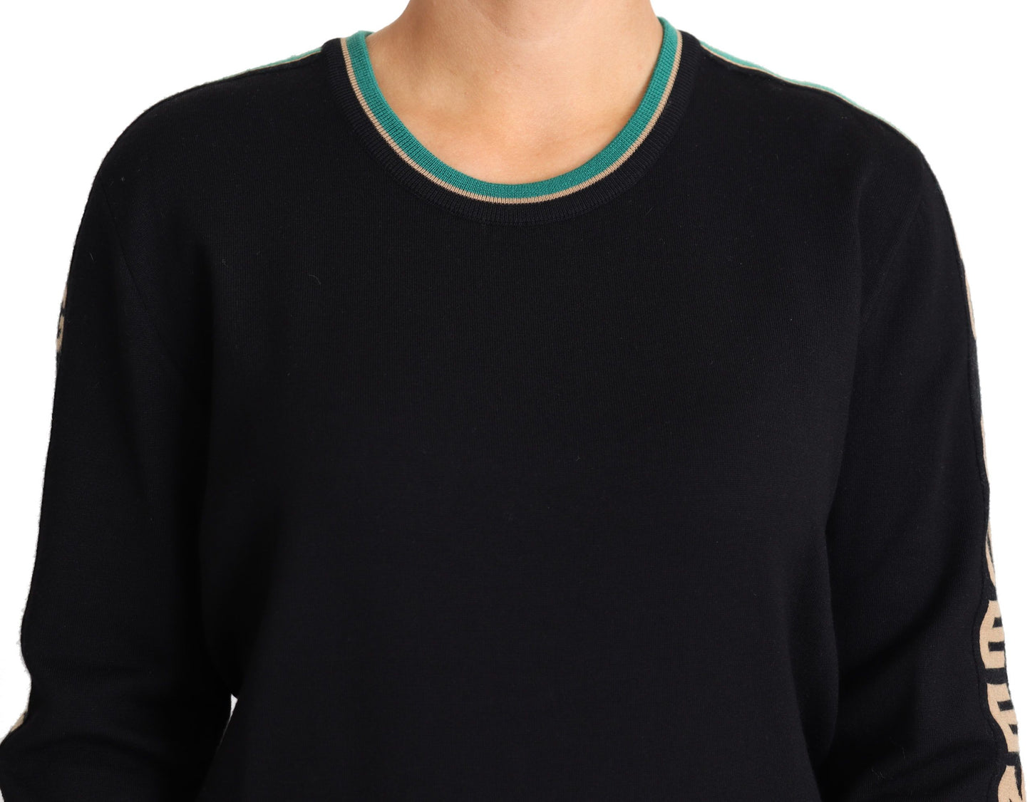 Dolce & Gabbana Queen Monogram Pullover Sweater in Luxe Wool Blend