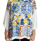 Dolce & Gabbana Elegant Off-White Silk Majolica Top