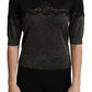 Dolce & Gabbana Elegant Lurex Threaded Jersey Lace Blouse