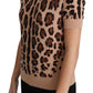 Dolce & Gabbana Elegant Leopard Print Wool Turtleneck Top