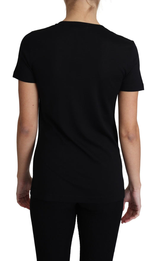 Dolce & Gabbana Elegant Wool Black Round Neck T-Shirt