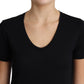 Dolce & Gabbana Elegant Wool Black Round Neck T-Shirt