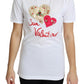 Dolce & Gabbana Crystal-Embellished White Cotton Tee