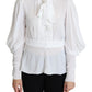 Dolce & Gabbana Elegant Snow-White Viscose Blouse