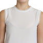 Dolce & Gabbana Elegant Silk Lace-Detailed Sleeveless Blouse