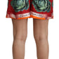 Dolce & Gabbana Elegant High Waist Cabbage Print Silk Shorts