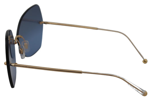 Dolce & Gabbana Elegant Gold-Blue Gradient Sunglasses