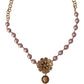 Dolce & Gabbana Elegant Pink Pearl Crystal Necklace