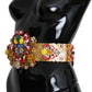 Dolce & Gabbana Gold-Tone Floral Crystal Waist Belt