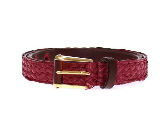 Dolce & Gabbana Chic Pink Viscose-Leather Belt