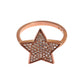 Nialaya Dazzling Pink Gold Plated Sterling Silver CZ Ring